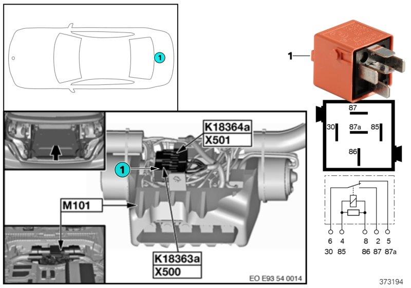 Diagram Relay for hardtop drive 1 K18363a for your BMW
