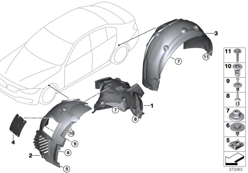 Diagram Wheelarch trim for your 2016 BMW 330e   