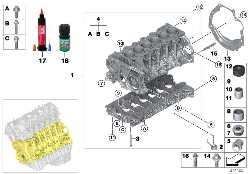 Diagram Engine block for your BMW