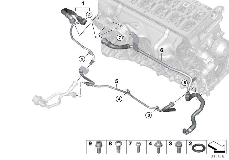 Diagram Cooling system - Engine coolant hoses for your 2009 BMW M6   