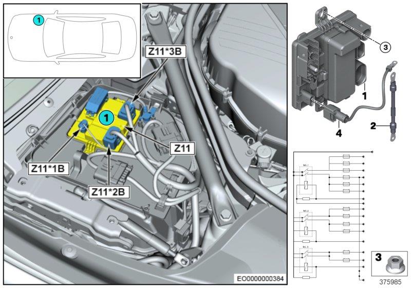 Diagram Integrated supply module Z11 for your BMW