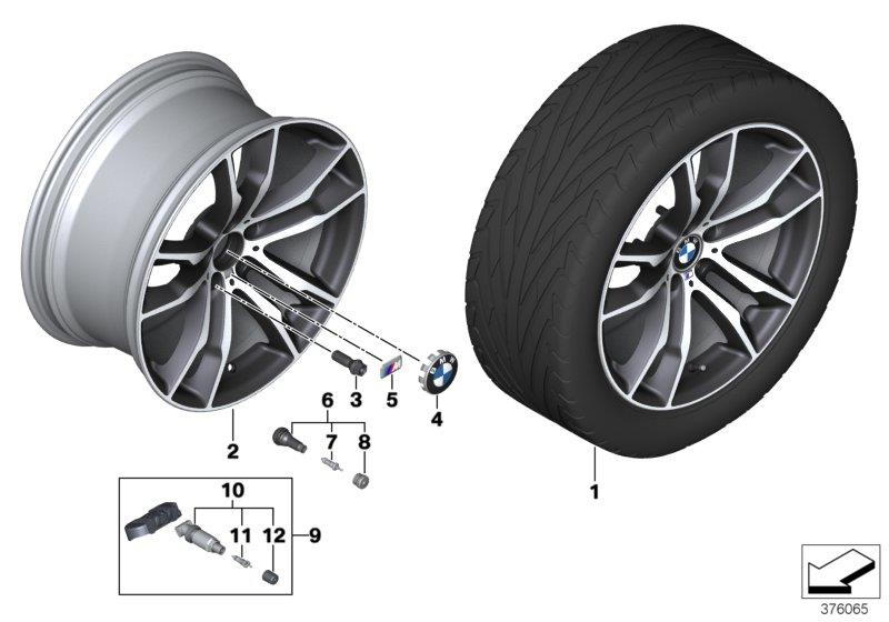 Diagram BMW LA wheel M Double Spoke 611 - 20"" for your 2018 BMW X6   