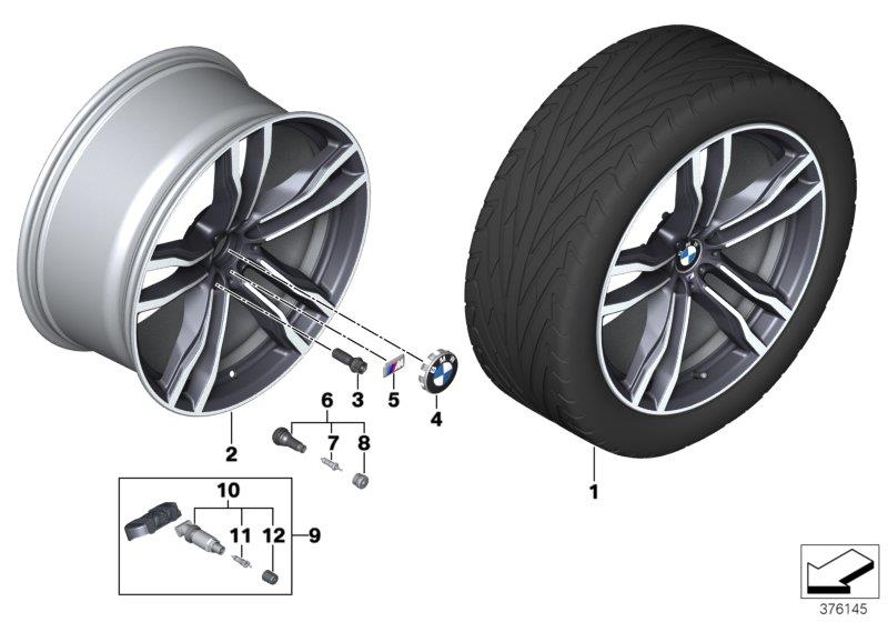 Diagram BMW LA wheel M Double Spoke 612 - 21"" for your 2017 BMW X6   