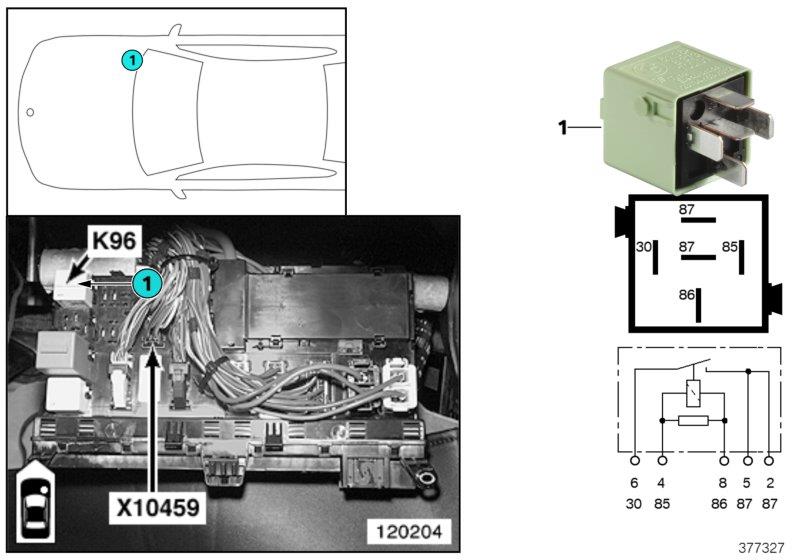 Diagram Relay for fuel pump 1 K96 for your 2000 BMW X5   