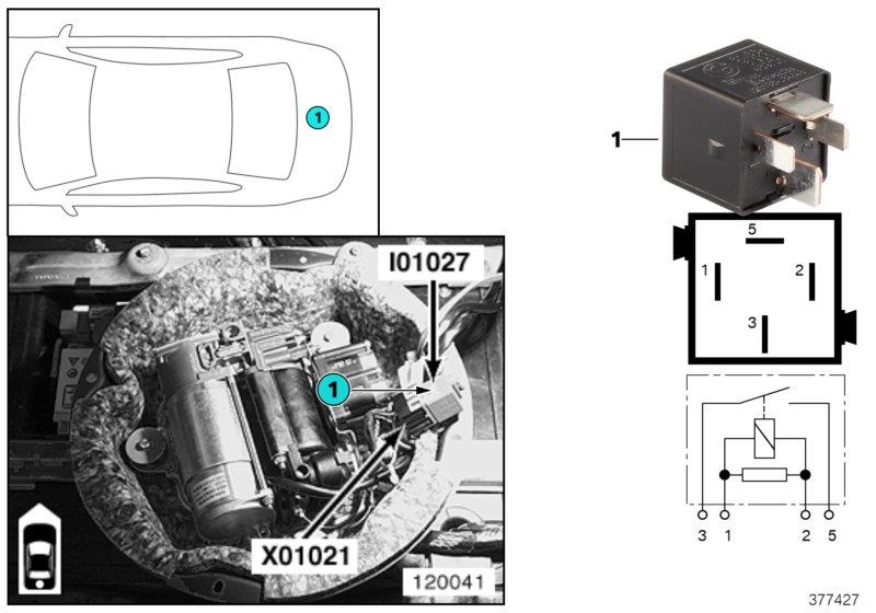 Diagram Relay for compressor pump I01027 for your BMW