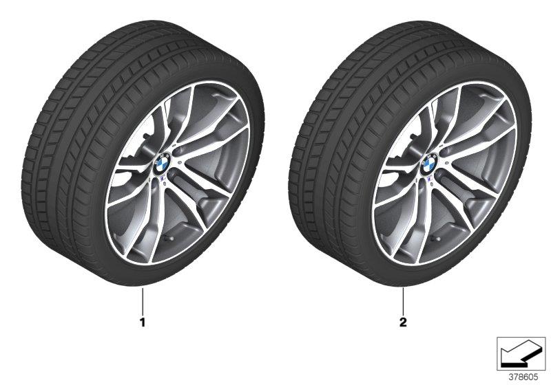 Diagram Winter wheel w.tire M doub.sp.611M-20" for your BMW X5  