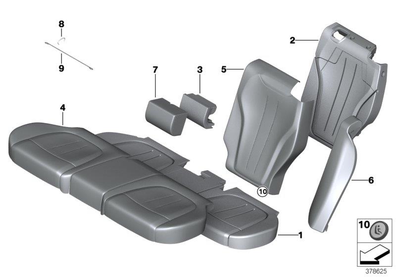 Diagram Seat rear, upholstery & cover base seat for your 2006 BMW M6   