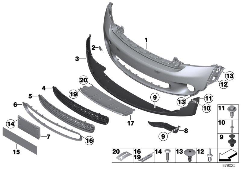 Diagram Trim cover, front for your MINI