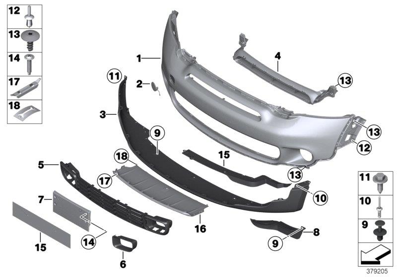 Diagram Trim cover, front for your MINI