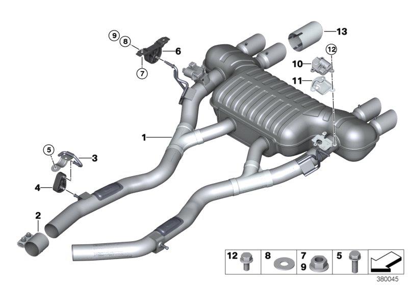 Diagram Exhaust system, rear for your 2016 BMW M3   