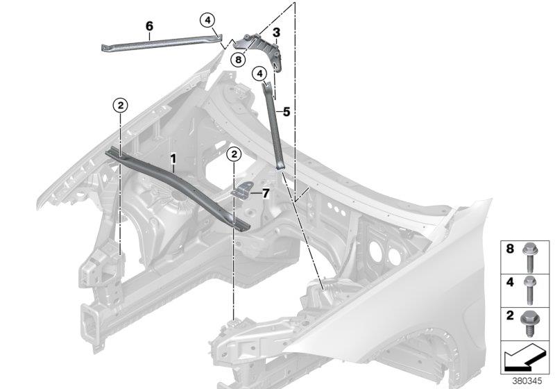 Diagram Reinforcement for body, front for your BMW