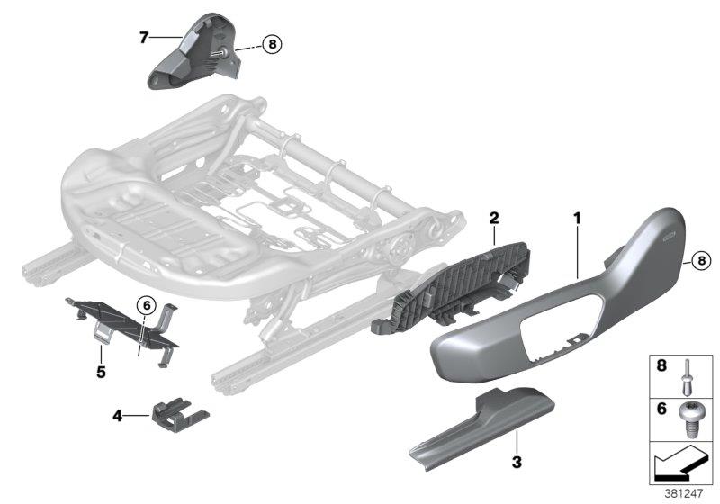 Diagram Seat, front, seat trim covers, electric for your 2018 BMW M6   