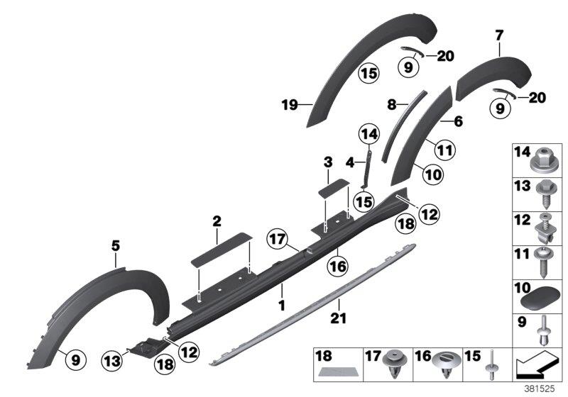 Diagram Cover door sill / wheel arch for your MINI