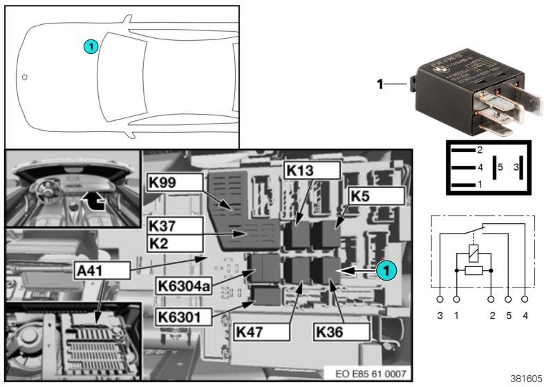 Diagram Relay for wiper 1 K36 for your BMW