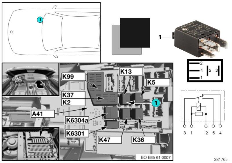 Diagram Relay for heated rear window K13 for your BMW