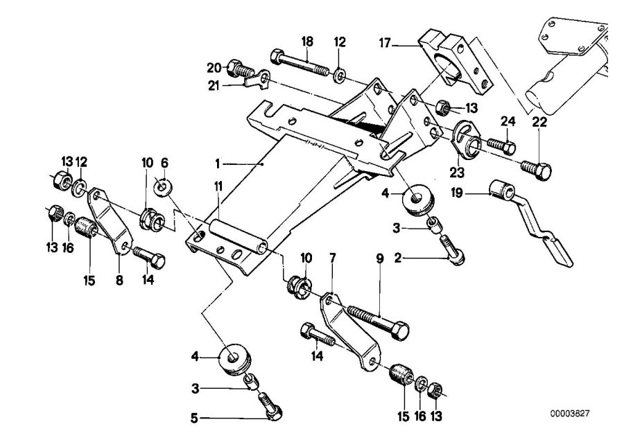 Diagram STEERING COLUMN-BEARING SUP./SINGLE PART for your BMW 635CSi  