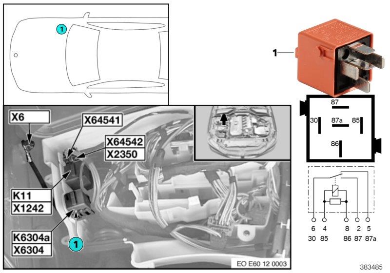 Diagram Relay, secondary air pump, K6304a for your BMW 530i  