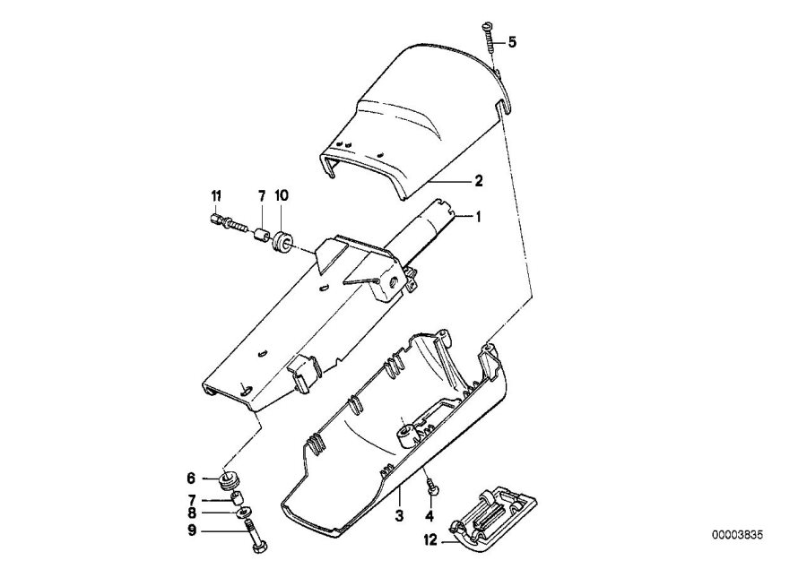 Diagram Steering COLUMN-TUBE/TRIM panel for your BMW