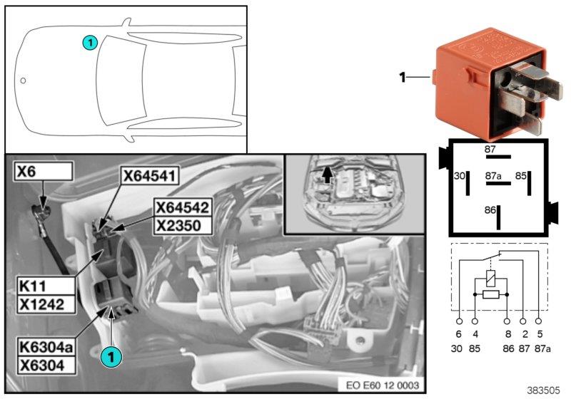 Diagram Relay, secondary air pump, K6304a for your 2004 BMW 645Ci   