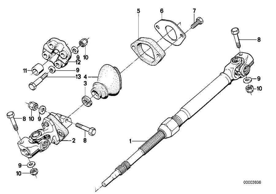 Diagram STEER.COL.-LOWER JOINT ASSY for your 2023 BMW X3  30eX 