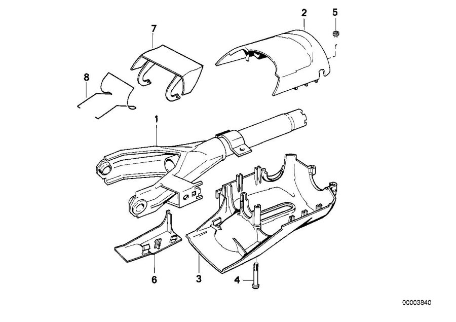 Diagram Steering COLUMN-TUBE/TRIM panel for your BMW