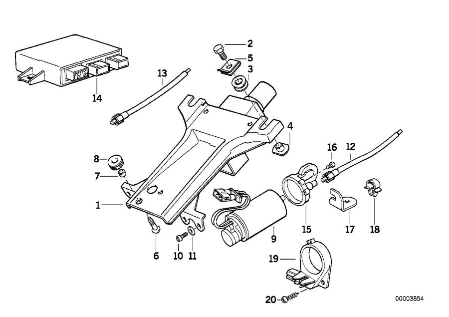 Diagram STEERING COLUMN-ELEC.ADJUST./SINGL.PARTS for your BMW