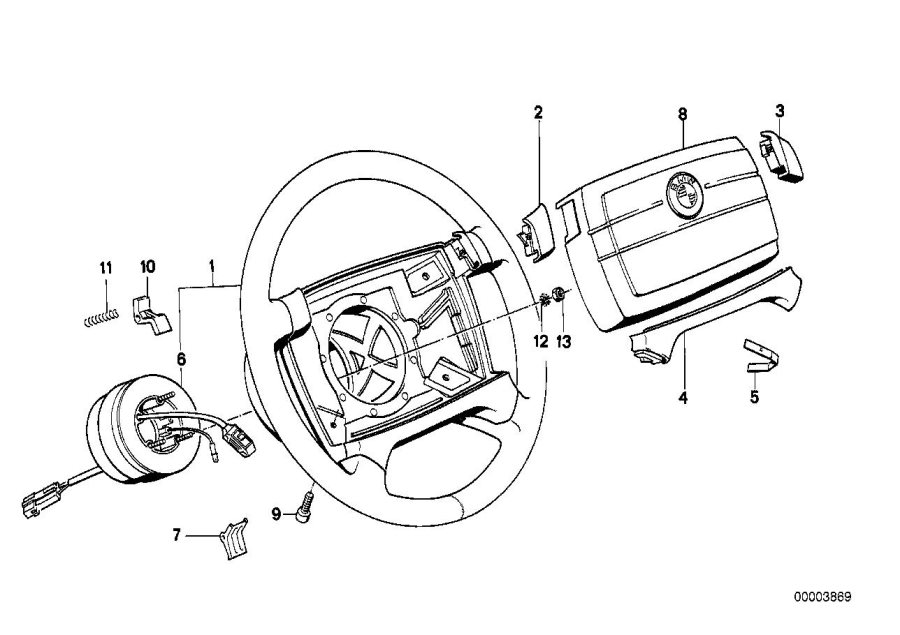 Diagram Steering wheel airbag for your BMW