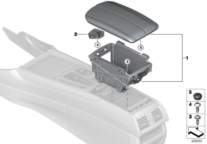 Diagram Armrest, centre console for your 2010 BMW M6   