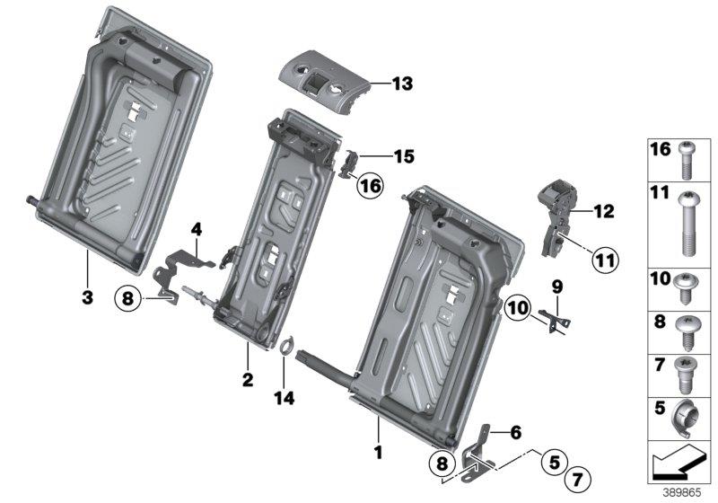 Diagram Seat, rear, seat frame for your 2007 BMW M6   