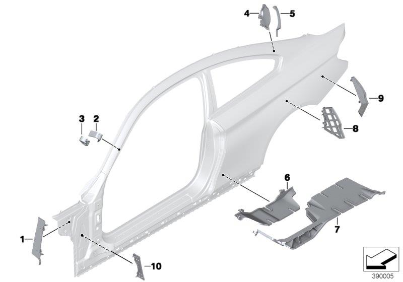 Diagram Cavity shielding, side frame for your 2006 BMW M6   