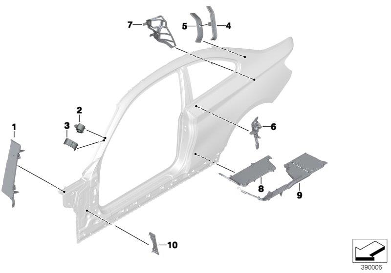 Diagram Cavity shielding, side frame for your 2009 BMW M6   