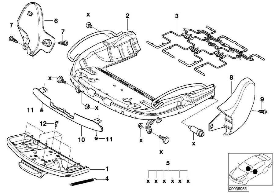 Diagram Sports seat frame mech./el./single parts for your 2015 BMW M6   