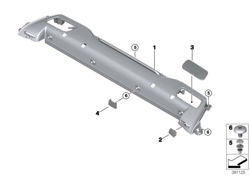 Diagram Trim for partition, upper for your BMW