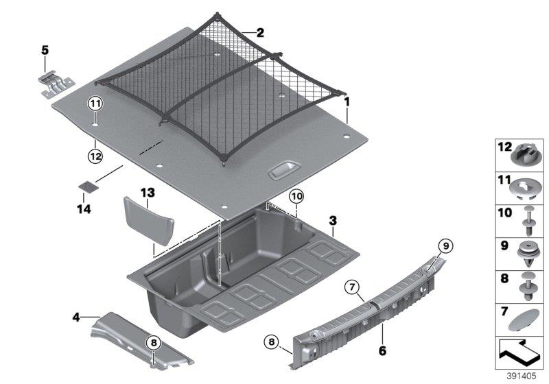 Diagram Trim panel, trunk floor for your BMW 230iX  