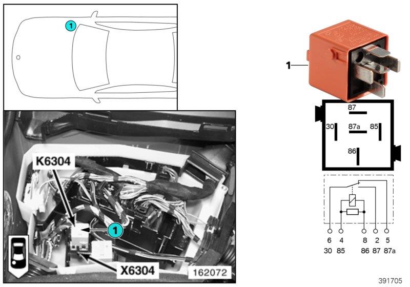 Diagram Secondary air injection pump relay K6304 for your BMW