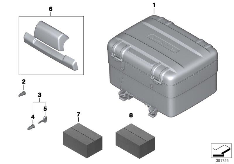 Diagram Variotop case for your 2008 BMW R1200GS   