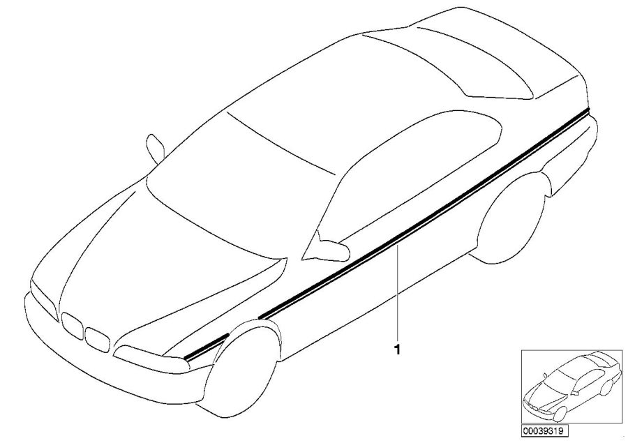 Diagram Individual ornamental strips "Deco-Line" for your 1988 BMW M6   