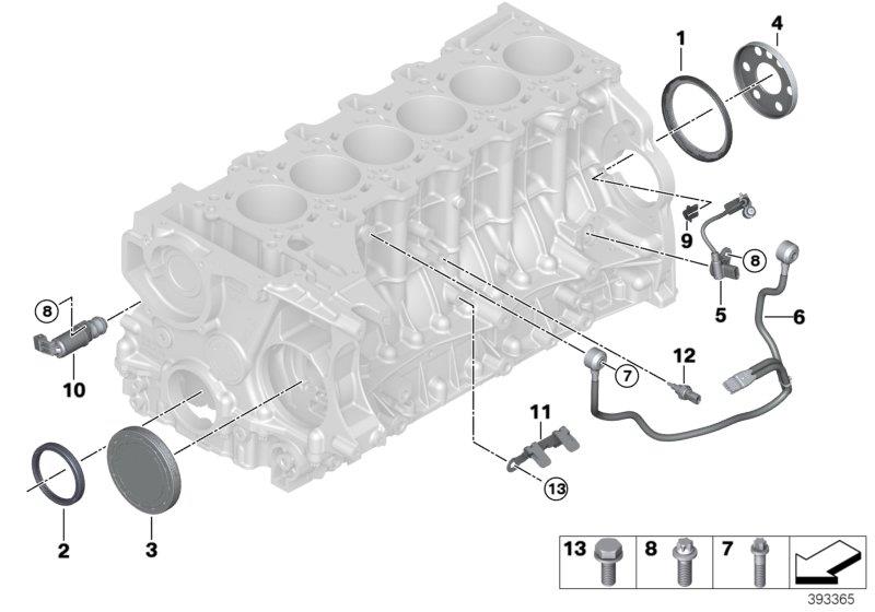 Diagram Engine Block Mounting Parts for your 2010 BMW Hybrid 7   