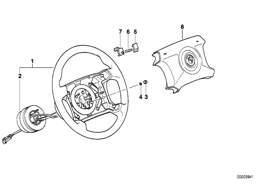 Diagram M technic steering wheel airbag for your 2023 BMW X3  30eX 