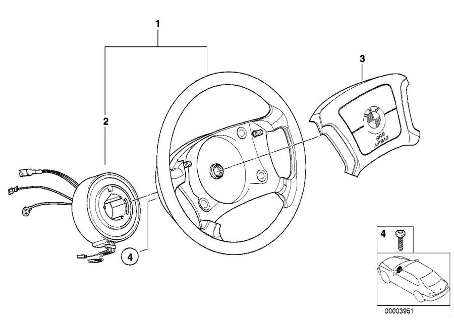 Diagram Steering wheel airbag for your BMW