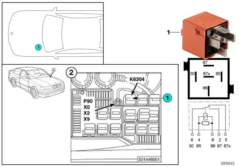 Diagram Secondary air injection pump relay K6304 for your BMW 328i  