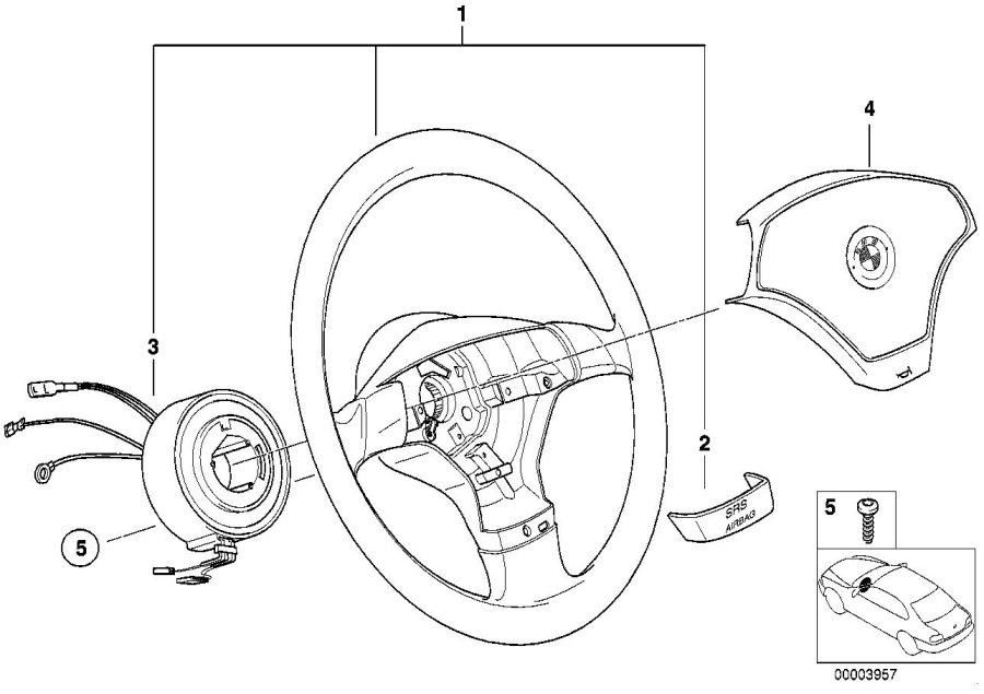 Diagram Airbag sports steering wheel 2 for your 2023 BMW X3  30eX 