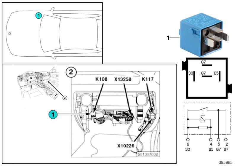 Diagram Relay for emergency power siren K108 for your BMW