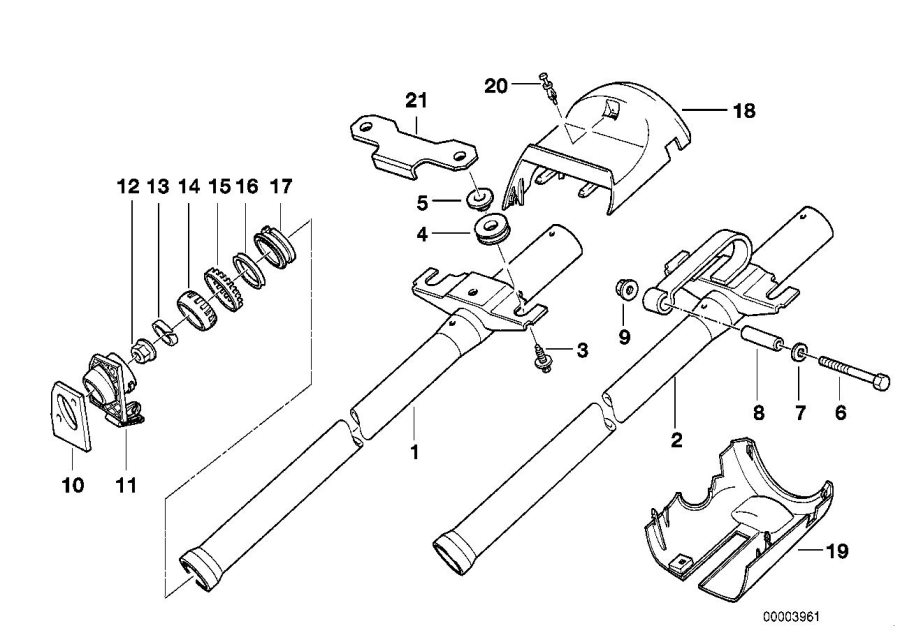 Diagram Fixed steering column tube for your BMW