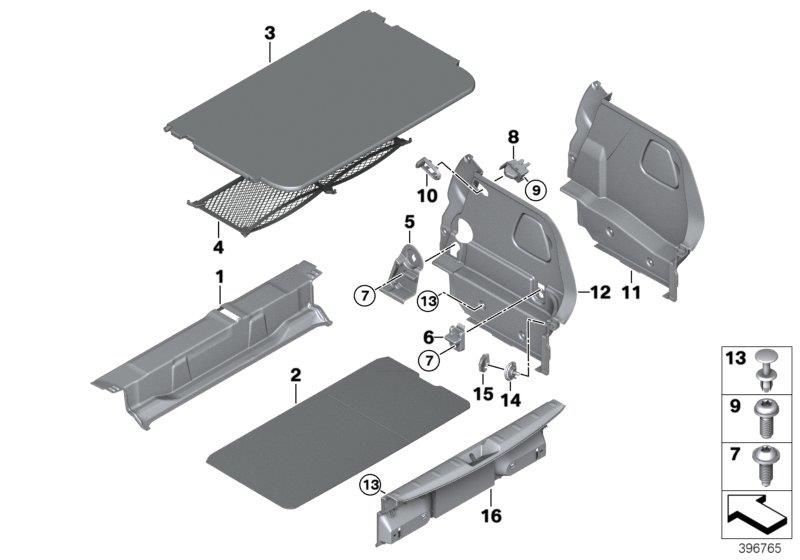 Diagram Trunk trim panel for your MINI