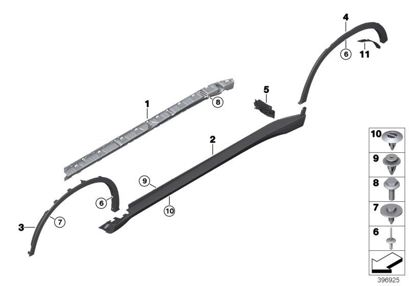 Diagram Cover door sill / wheel arch for your 2015 BMW X6   