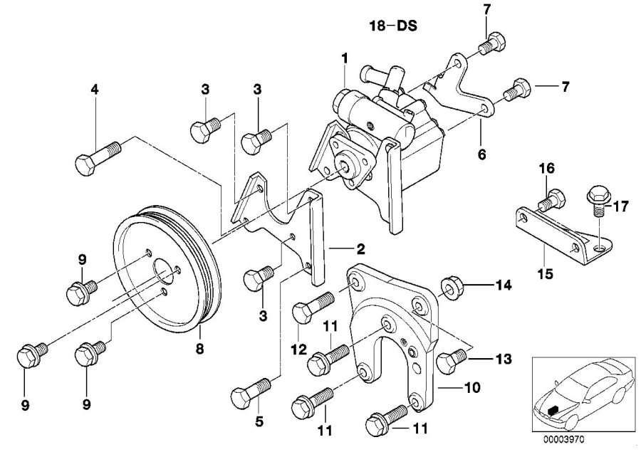 Diagram Power steering pump for your BMW