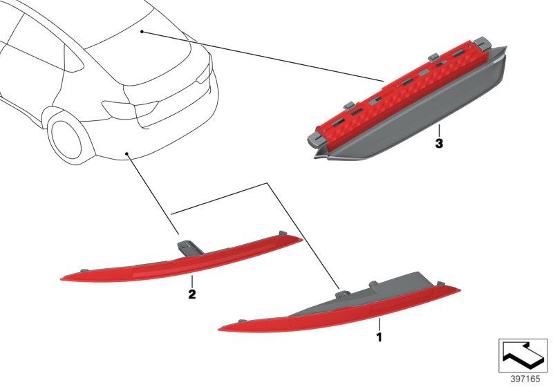 Diagram Cntr. high-mount stop light / reflector for your 1988 BMW M6   