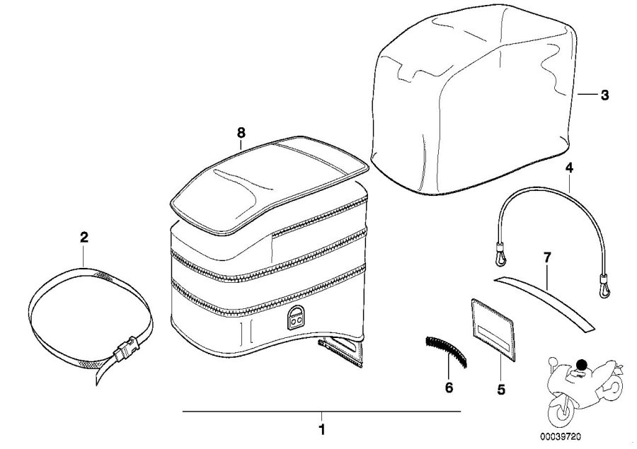 Diagram tank-top bag 99 for your BMW R1100RS  