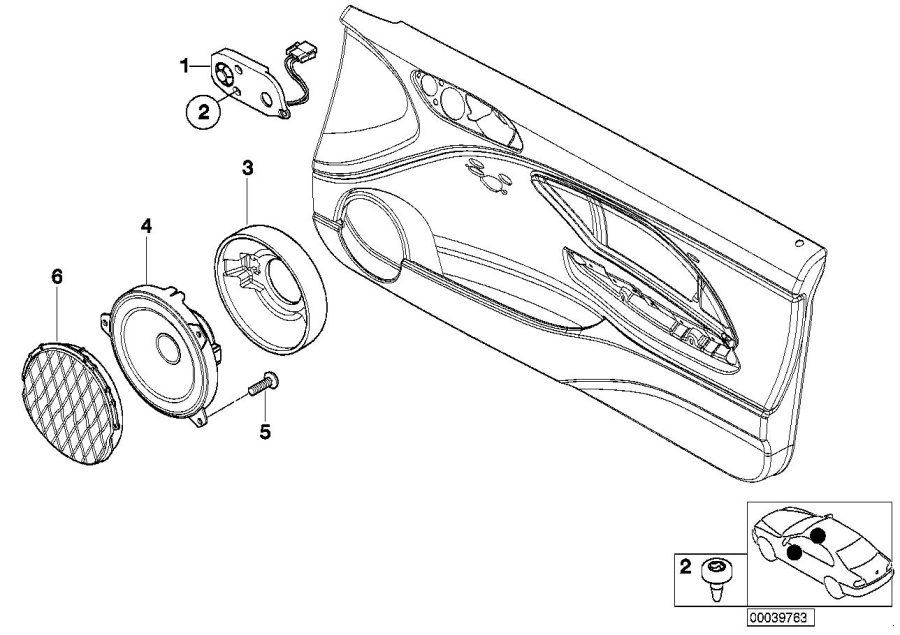 Le diagramme Pièces de porte syst. Hifi Harman Kardon pour votre BMW